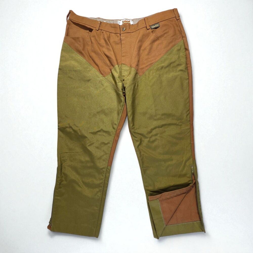 GAMEHIDE Hunting Pants Heavy Duty Men's Size 48 Brown Olive Green Ankle Zip